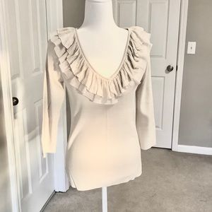 NWOT Grace cream knit blouse - Size L